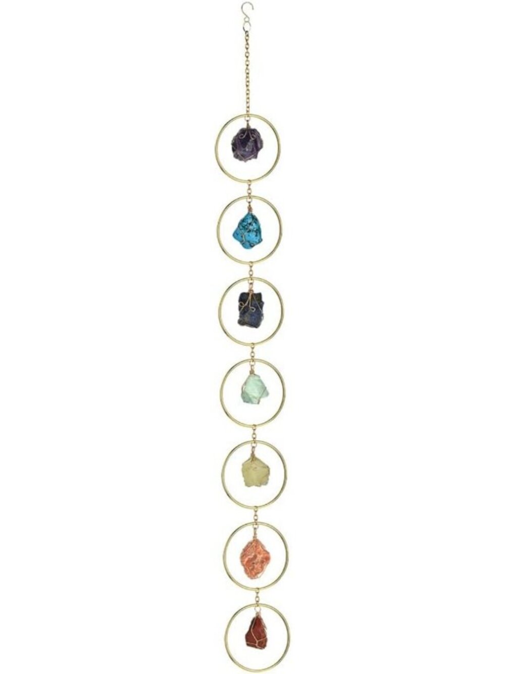 Natural Crystal Wind Chime | Raw Energy Stone Sun Catcher | Home Decor & Light